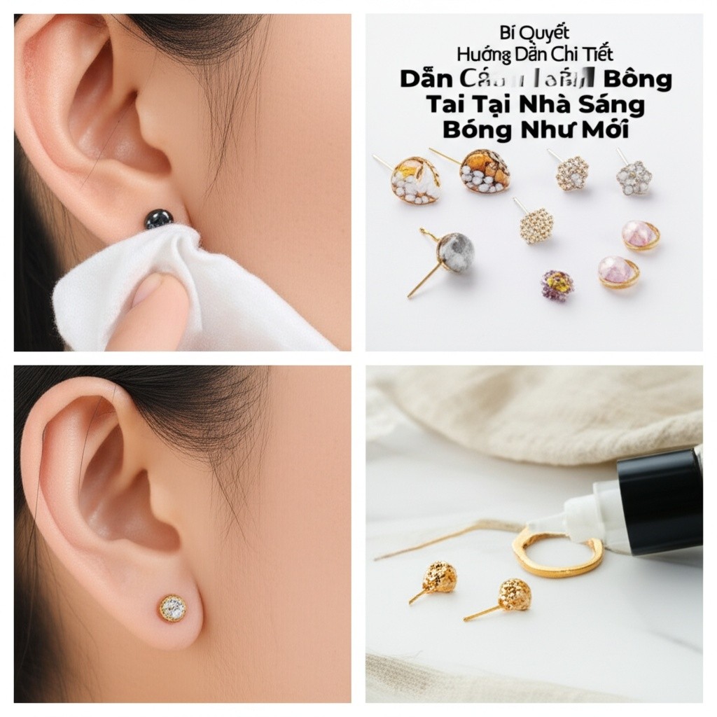 Hình minh họa cho bài viết: Bí Quyết & Hướng Dẫn Chi Tiết Cách Vệ Sinh Bông Tai Tại Nhà Sáng Bóng Như Mới