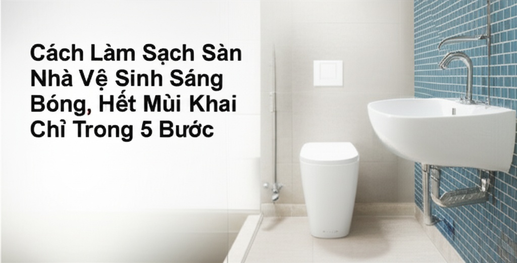 Hình minh họa cho bài viết: Cách Làm Sạch Sàn Nhà Vệ Sinh Sáng Bóng, Hết Mùi Khai Chỉ Trong 5 Bước