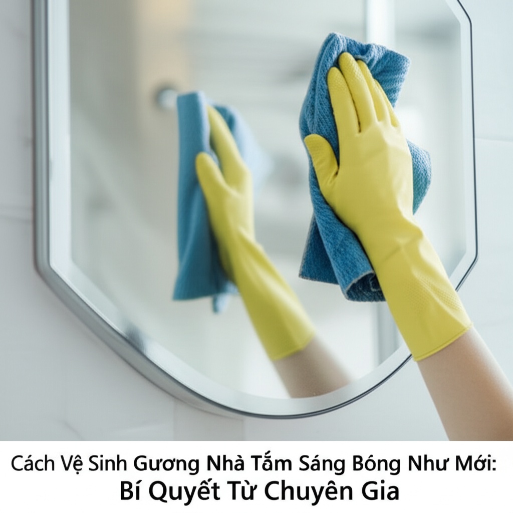 Hình minh họa cho bài viết: Cách Vệ Sinh Gương Nhà Tắm Sáng Bóng Như Mới: Bí Quyết Từ Chuyên Gia