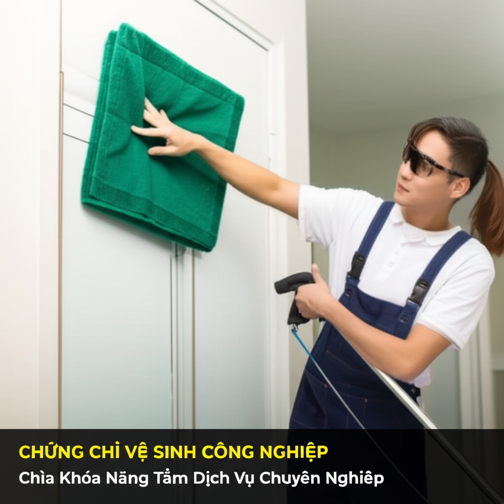 Hình minh họa cho bài viết: Chứng Chỉ Vệ Sinh Công Nghiệp: Chìa Khóa Nâng Tầm Dịch Vụ Chuyên Nghiệp