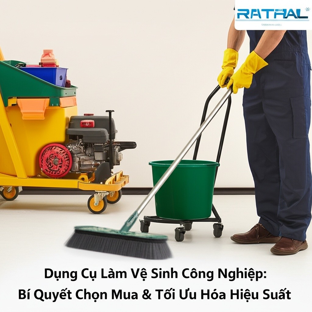 Hình minh họa cho bài viết: Dụng Cụ Làm Vệ Sinh Công Nghiệp: Bí Quyết Chọn Mua & Tối Ưu Hóa Hiệu Suất