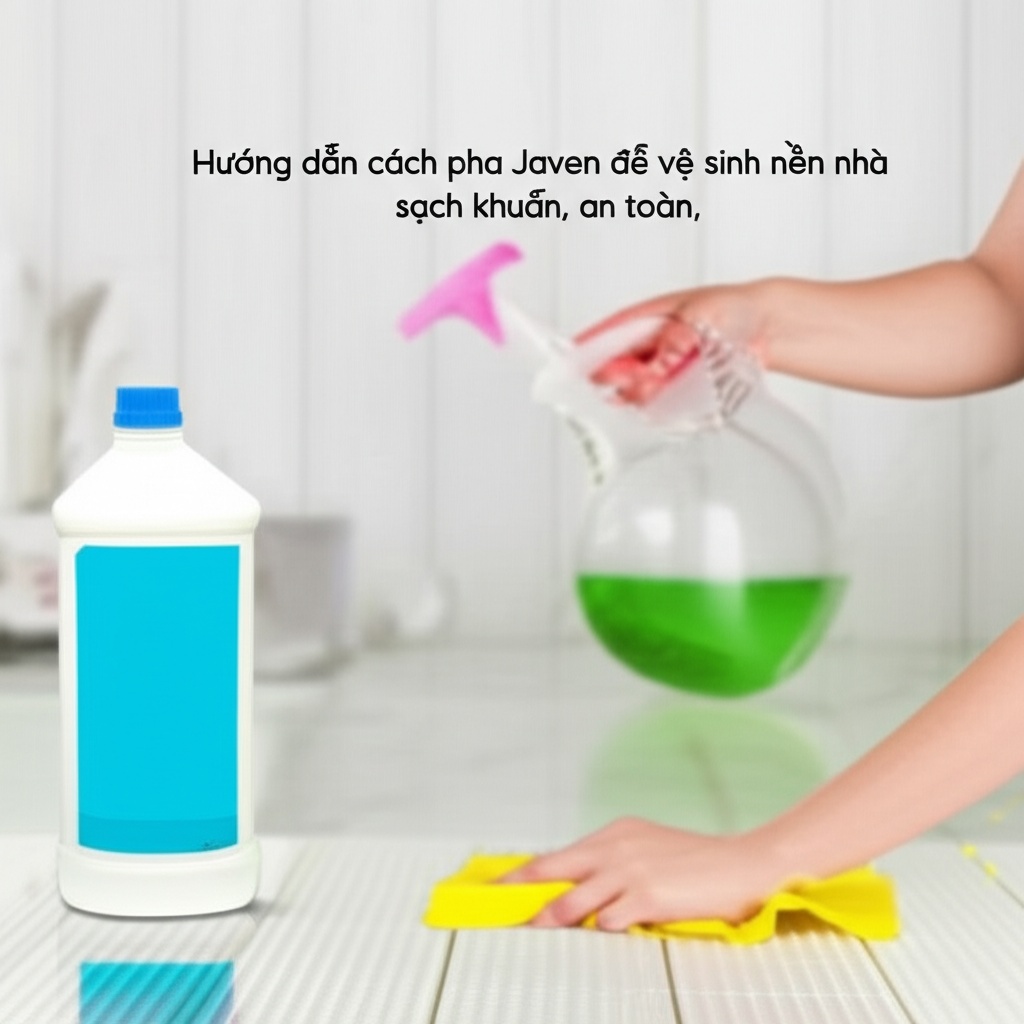 Hình minh họa cho bài viết: Hướng dẫn cách pha Javen để vệ sinh nền nhà sạch khuẩn, an toàn