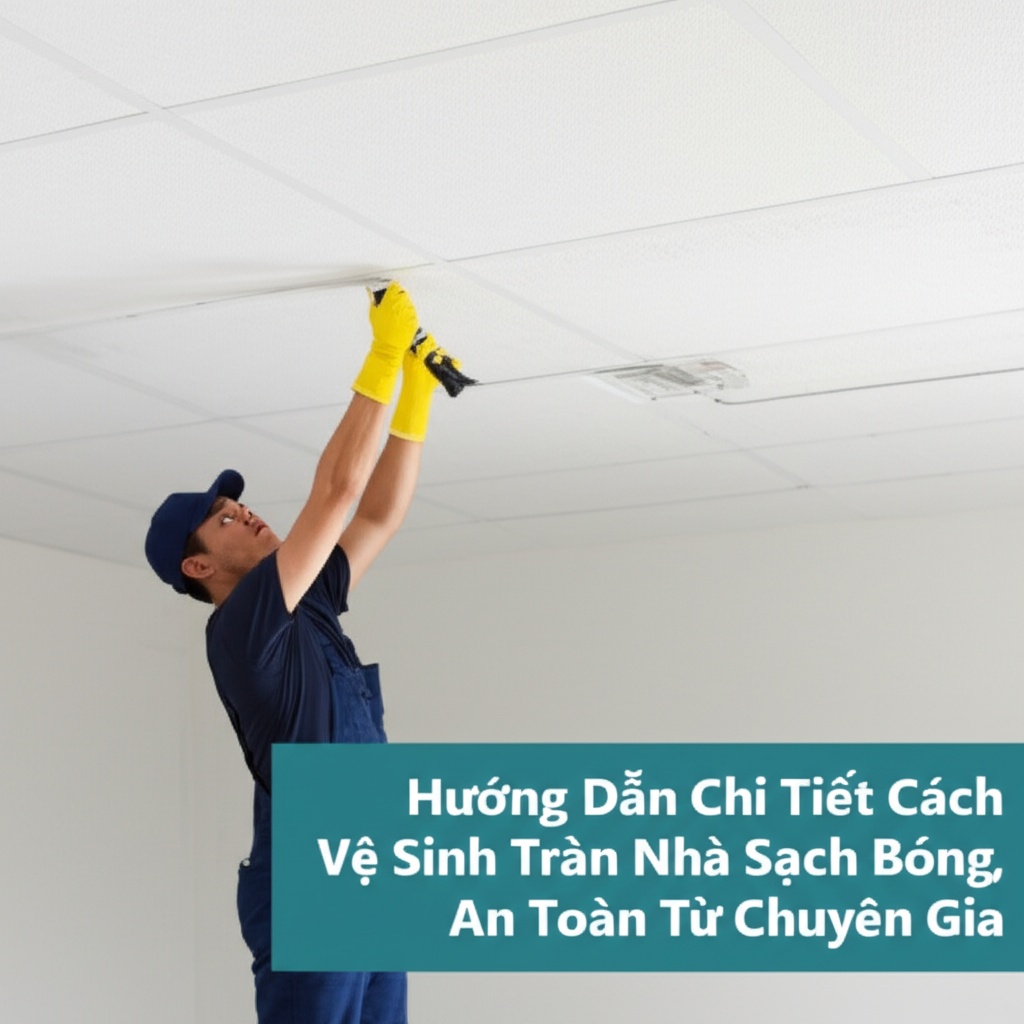 Hình minh họa cho bài viết: Hướng Dẫn Chi Tiết Cách Vệ Sinh Trần Nhà Sạch Bóng, An Toàn Từ Chuyên Gia